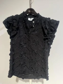 Aaiko Top GEZANA EMBROIDERY VIS 671 Zwart New