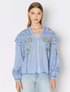 Berenice Blouse Carmencita Lichtblauw New