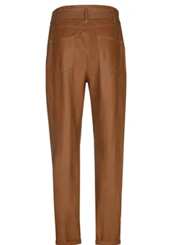 Caroline Biss Baggy Leren Broek Bruin Discount