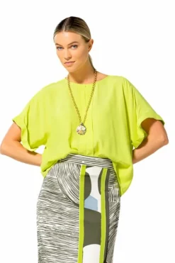 Caroline Biss Blouse lime 1636-66 Clearance