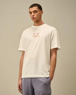 CP Company T-shirt Wit 18CMTS141A Clearance