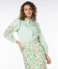 Esqualo Blouse SP24.14035 Groen Sale