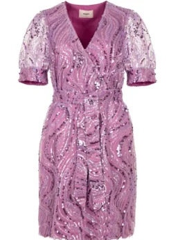 Freebird Jurk Dieke Ss F-Jer-Sequins-Mesh-25-1 Roze