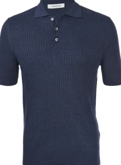 Gran Sasso Knitted Polo Blauw 57118/18641 Discount