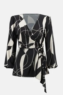 Joseph Ribkoff Blouse Zwart Dessin 233033 Clearance