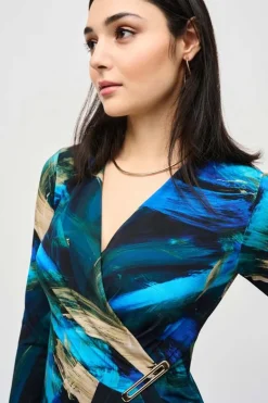Joseph Ribkoff Jurk 243072 Blauw Dessin Clearance