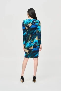 Joseph Ribkoff Jurk 243072 Blauw Dessin Clearance