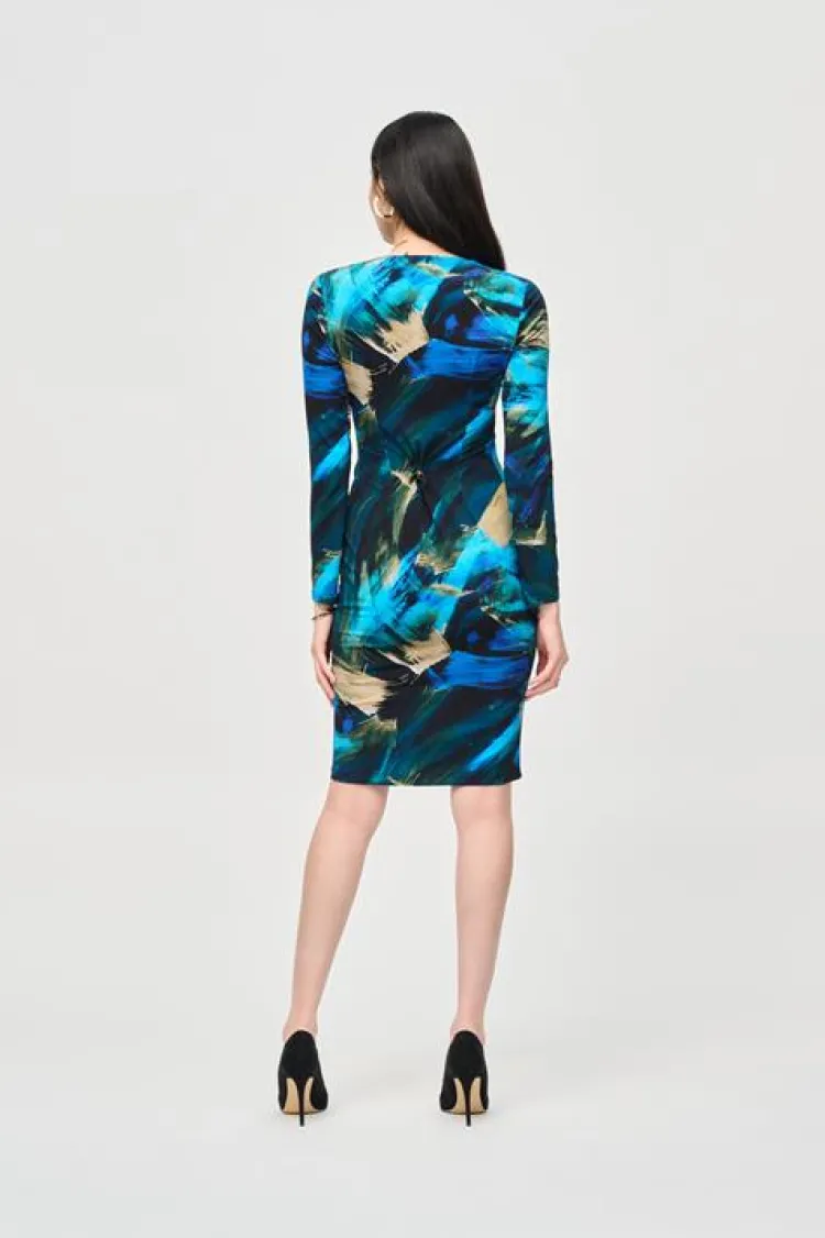 Joseph Ribkoff Jurk 243072 Blauw Dessin Clearance