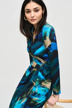 Joseph Ribkoff Jurk 243072 Blauw Dessin Clearance