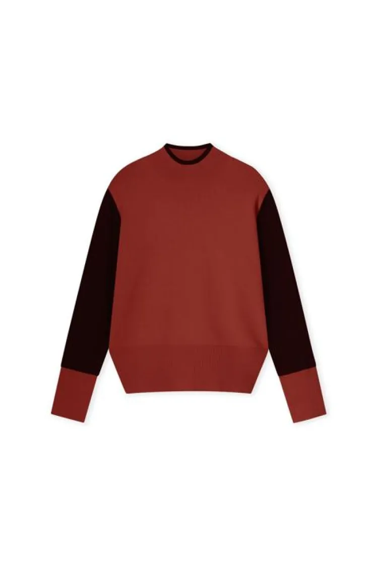 KYRA Trui Colorblock Fabien-w24 Rood Outlet