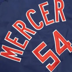 Mercer Amsterdam Re-Varstity Jacket Meap231010 Blauw Hot
