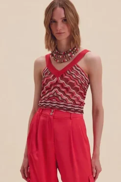 Nenette Top Missoni Rood 37BB-MIUR Clearance