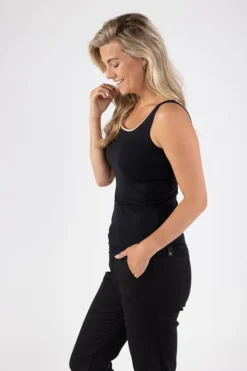 NUKUS Top SS23106 Zwart Discount
