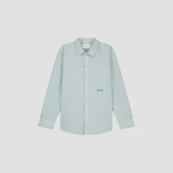 Olaf Stripe Oxford Shirt M180308 Groen Dessin New