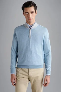 Paul And Shark Paul & Shark Cashmere Half Zip blauw 24411611