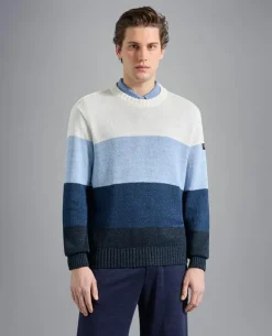 Paul And Shark Paul & Shark crewneck sweater Blauw Dessin 23411514