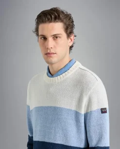 Paul And Shark Paul & Shark crewneck sweater Blauw Dessin 23411514
