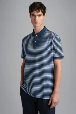 Paul And Shark Paul & Shark Knitted Piqué Polo Blauw 24411236 Discount