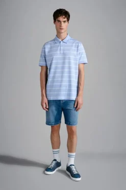 Paul And Shark Paul & Shark Piqué Polo Shirt Lichtblauw 24411263 Best
