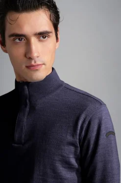Paul And Shark Paul & Shark Wol Half Zip Donkerblauw 24411616 Discount