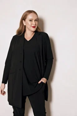 Plus Basics Jacket Long 10 192 099 Zwart New