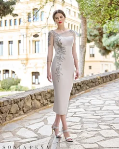 Sonia Pena Jurk Beige Discount