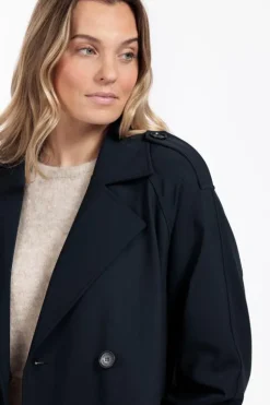 Studio Anneloes Cato bonded trenchcoat Blauw Clearance