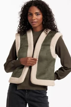 Studio Anneloes Donna lammy waistcoat Groen New