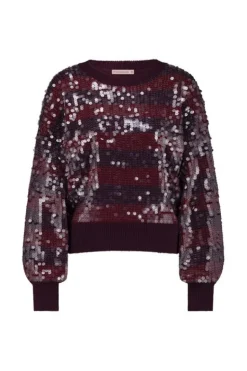 Studio Anneloes Lilly sequins pullover Paars Clearance