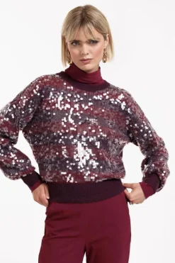 Studio Anneloes Lilly sequins pullover Paars Clearance