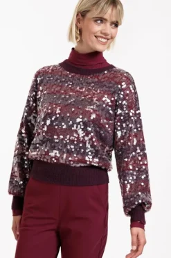 Studio Anneloes Lilly sequins pullover Paars Clearance