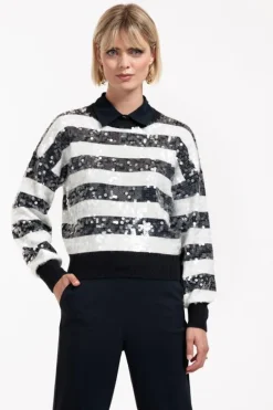 Studio Anneloes Lilly sequins pullover Blauw Hot
