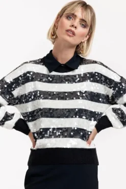 Studio Anneloes Lilly sequins pullover Blauw Hot