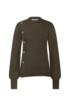 Studio Anneloes Lovis button pullover Groen