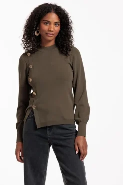 Studio Anneloes Lovis button pullover Groen