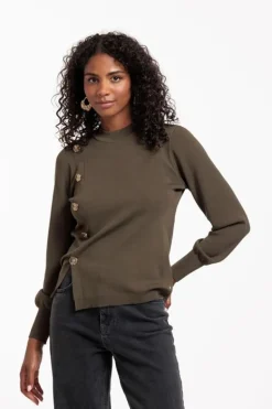 Studio Anneloes Lovis button pullover Groen