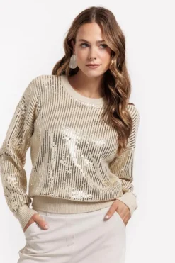 Studio Anneloes Shelby sequins pullover Wit Online